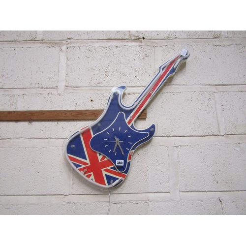 380 - UNION JACK GUITAR WALL CLOCK