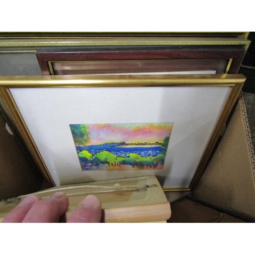 383 - BOX OF MIXED PICTURES AND PRINTS