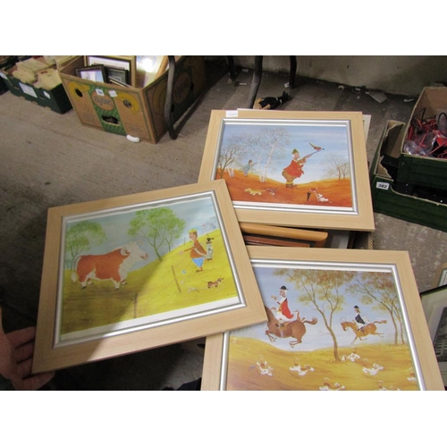 383 - BOX OF MIXED PICTURES AND PRINTS