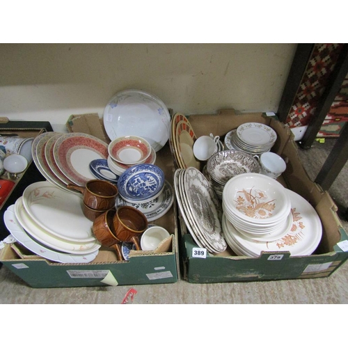 389 - TWO BOXES OF TEA AND TABLEWARES TO INC. CHURCHILL