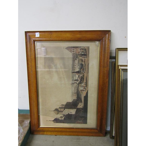 436 - MAPLE FRAMED PRINT, MOSCOW AND A PRINT OF THE VATICAN ROME