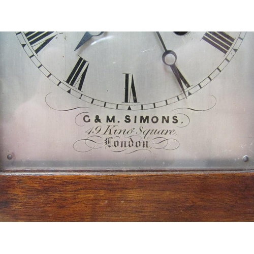 12 - A mid 19c English four glass clock by G & M Simons, 49, King Square, London.  The single fusee movem... 