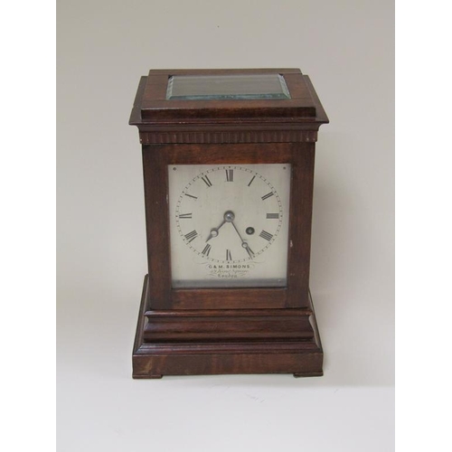 12 - A mid 19c English four glass clock by G & M Simons, 49, King Square, London.  The single fusee movem... 