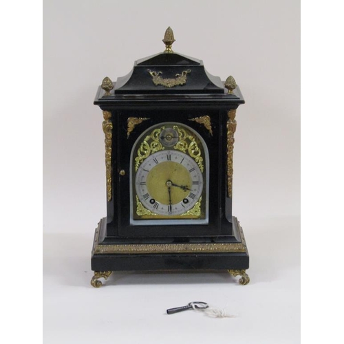 13 - A late 19c German bracket clock, by Winterhalder and Hoffmeier, the barrelled spring movement Ting T... 