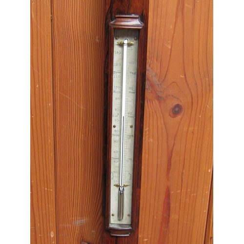 28 - An early 19c rosewood cistern barometer, the register plates signed A. Alexander, 6 High Street, Exe... 