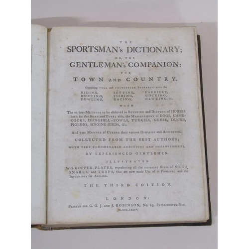 5 - A book - The Sportsman's Dictionary or The Gentleman's Companion for Town and Country, with full and... 