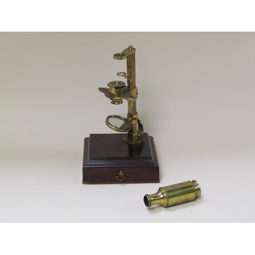 29 - A late 18c Cuff type monocular microscope by R. Bancks, Strand, London and numbered 440.  It has a v... 