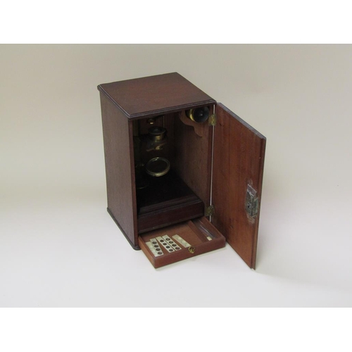 29 - A late 18c Cuff type monocular microscope by R. Bancks, Strand, London and numbered 440.  It has a v... 