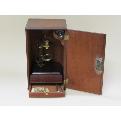 29 - A late 18c Cuff type monocular microscope by R. Bancks, Strand, London and numbered 440.  It has a v... 