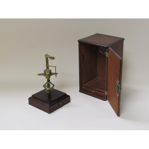 29 - A late 18c Cuff type monocular microscope by R. Bancks, Strand, London and numbered 440.  It has a v... 