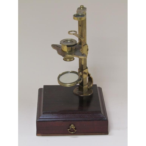 29 - A late 18c Cuff type monocular microscope by R. Bancks, Strand, London and numbered 440.  It has a v... 