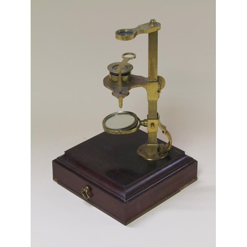 29 - A late 18c Cuff type monocular microscope by R. Bancks, Strand, London and numbered 440.  It has a v... 