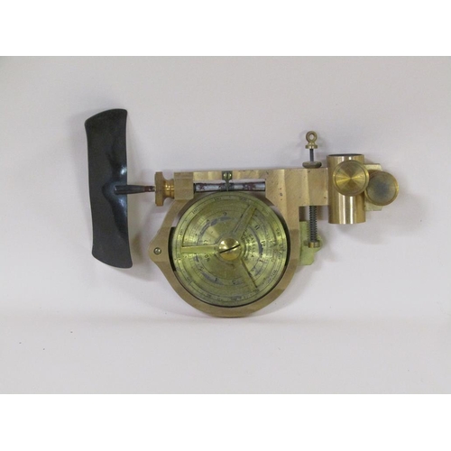 35 - A 19c brass Flowmeter manufactured by L Casella, in original box, 20cm l.