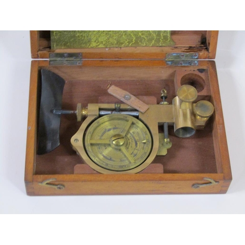 35 - A 19c brass Flowmeter manufactured by L Casella, in original box, 20cm l.