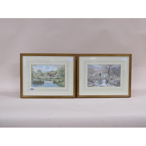 1029 - JOHN CHALKLEY, WATER END AND SEATOLLER CUMBRIA, SIGNED WATERCOLOURS EACH F/G 17 x 26 cms