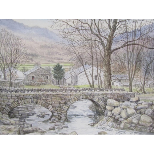 1029 - JOHN CHALKLEY, WATER END AND SEATOLLER CUMBRIA, SIGNED WATERCOLOURS EACH F/G 17 x 26 cms