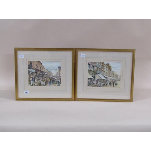 1041 - BRIAN EDEN, A PAIR STREET MARKET WATERLOO BRIDGE AND CHRISP STREET MARKET, LONDON - WATERCOLOURS F/G... 