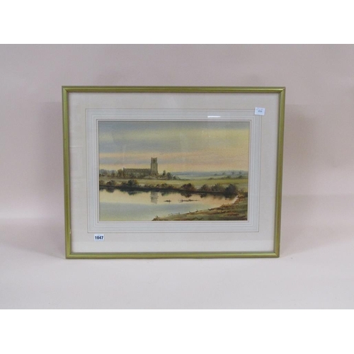 1047 - DONALD WINCUP, BLYTHBURGH EVENING, SIGNED WATERCOLOUR.  F/G 32 x 47cms