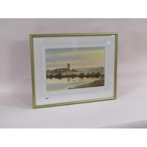 1047 - DONALD WINCUP, BLYTHBURGH EVENING, SIGNED WATERCOLOUR.  F/G 32 x 47cms