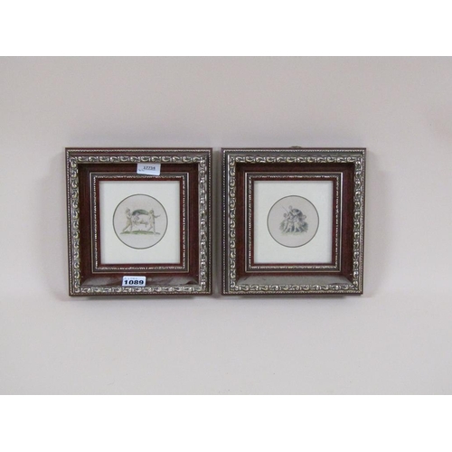 1089 - PAIR OF CIRCULAR FRAMED ENGRAVINGS, EACH APPROX. 10CM DIAM.