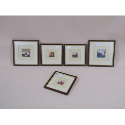 1097 - SERIES OF FIVE F/G MINIATURE COLOURED PRINT, VARIOUS SUBJECTS