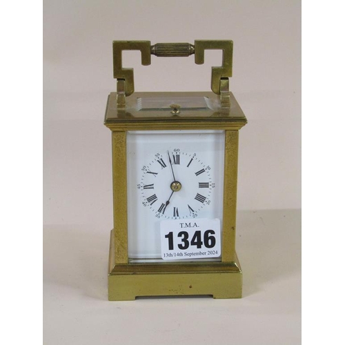 1346 - BRASS CARRIAGE CLOCK