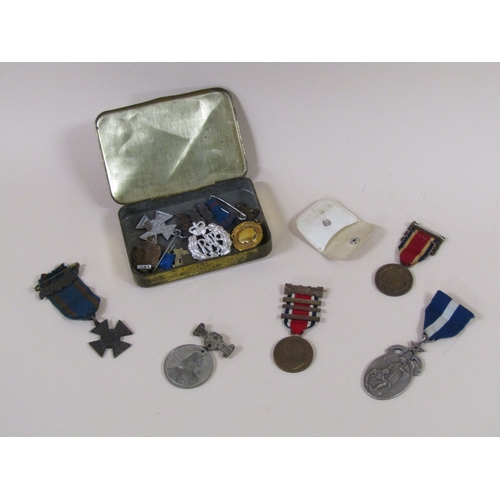 1310 - TIN OF MIXED MASONIC AND OTHER MEDALS