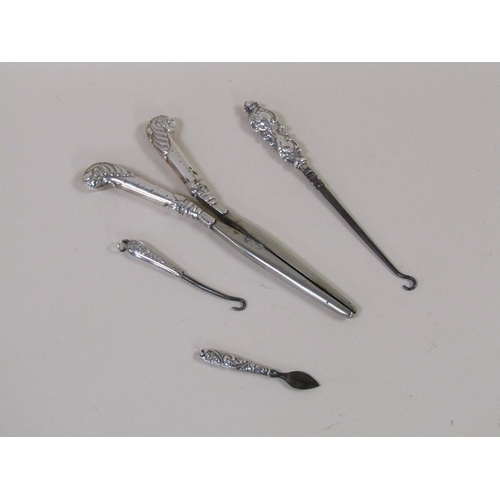 1325 - PART SILVER HANDLED MANICURE SET INC. BUTTON HOOKS ETC