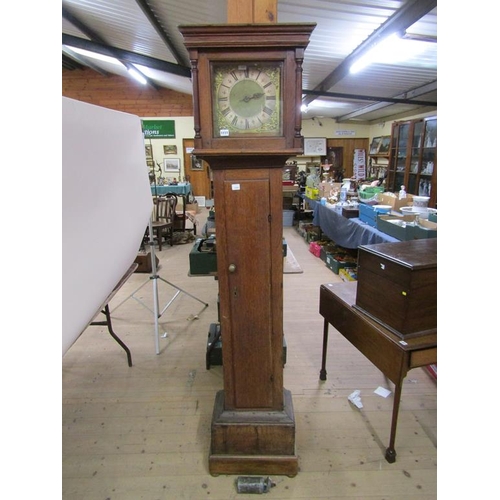 1111 - GEORGIAN OAK LONG CASE CLOCK 43cms W