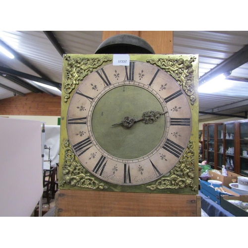 1111 - GEORGIAN OAK LONG CASE CLOCK 43cms W