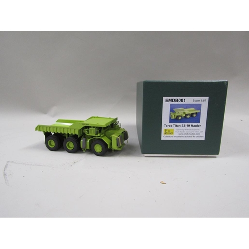 1137 - TWO BOXED DIECAST CONSTRUCTION VEHICLES TEREX TITANS AND TS14F SCRAPER