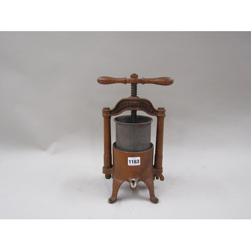 1163 - CAST IRON ANDERWERK FRUIT PRESS 35cms H