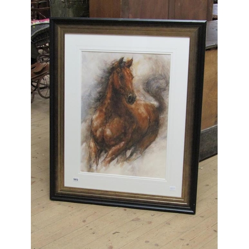 1013 - GARY BENFIELD - CHESTNUT STALLION, SIGNED LIMITED EDITION PRINT, 41/100, F/G