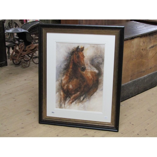 1013 - GARY BENFIELD - CHESTNUT STALLION, SIGNED LIMITED EDITION PRINT, 41/100, F/G