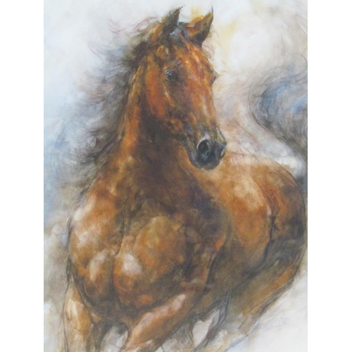 1013 - GARY BENFIELD - CHESTNUT STALLION, SIGNED LIMITED EDITION PRINT, 41/100, F/G