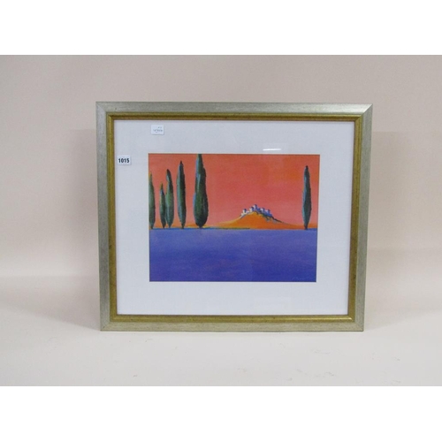 1015 - TWO FRAMED COLOURED PRINTS - TUSCAN LANDSCAPES, 32CM X 42CM