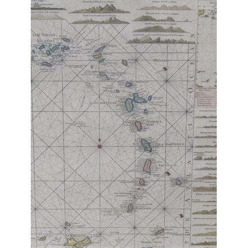 1022 - CHART OF THE ANTILLES OR CARIBS ISLANDS, MAP PUBLISHED BY WILLIAM FADEN, F/G, 52CM X 46CM