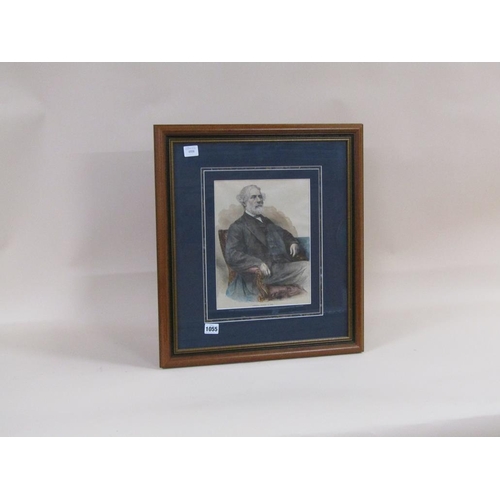 1055 - COLOURED PRINT - GENERAL ROBERT E LEE, F/G, 28CM X 22CM