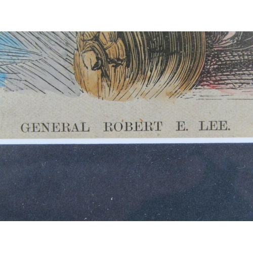 1055 - COLOURED PRINT - GENERAL ROBERT E LEE, F/G, 28CM X 22CM