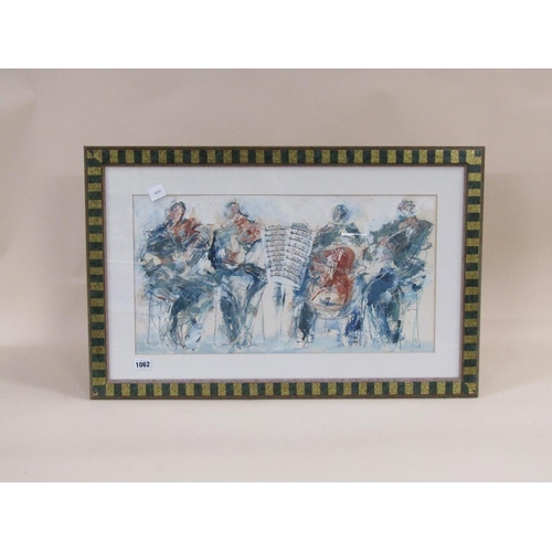 1062 - B ROOKE - A STRING QUARTET, SIGNED MIXED MEDIA, F/G, 30CM X 56CM