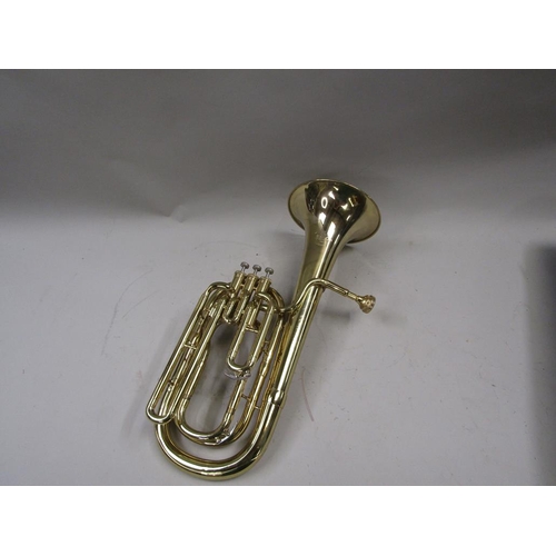 1220 - CASED BESSON BRASS BARITONE 59cms L