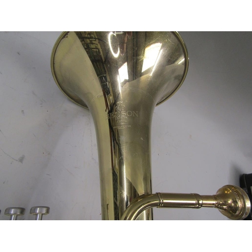 1220 - CASED BESSON BRASS BARITONE 59cms L