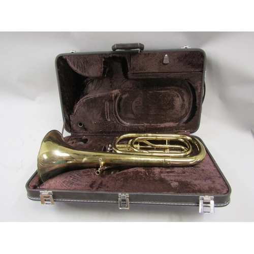 1220 - CASED BESSON BRASS BARITONE 59cms L