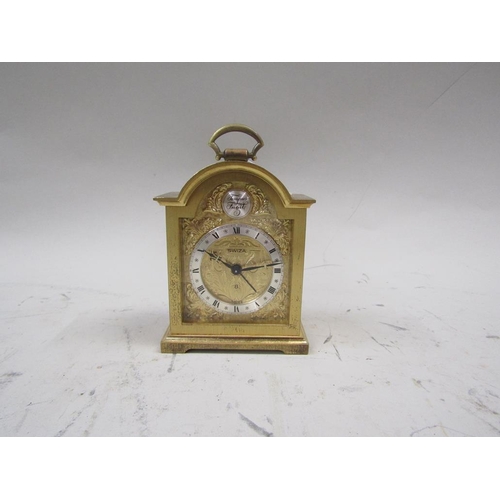 1279 - SWISS BRASS CASED CARRIAGE CLOCK 10cms H