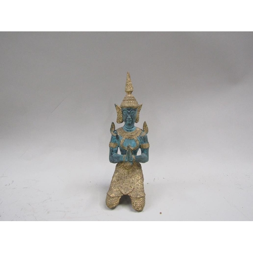 1285 - ORIENTAL GILT BRONZE METAL FIGURE 24cms H