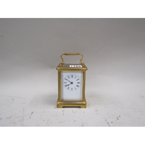 1289 - BRASS CASED CARRIAGE CLOCK 12cms H