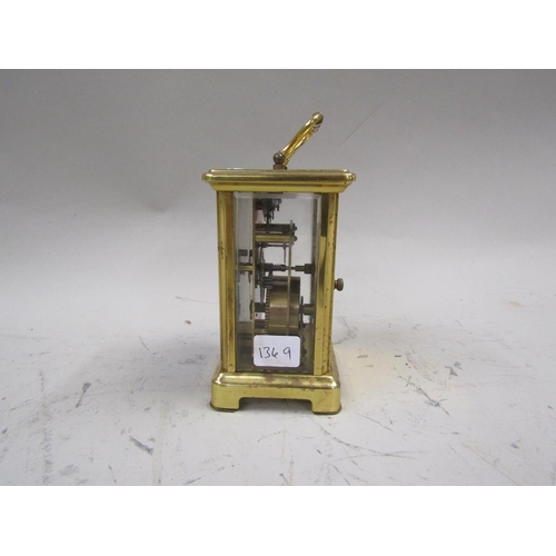 1301 - FRENCH BAYARD 8 DAY CARRIAGE CLOCK 12cms H