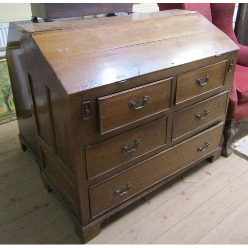 1767 - GEORGIAN MAHOGANY BUREAU, 113CM W, 99CM H