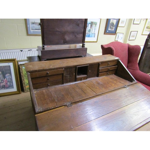 1767 - GEORGIAN MAHOGANY BUREAU, 113CM W, 99CM H