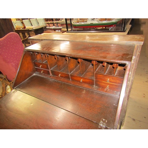 1768 - GEORGIAN MAHOGANY BUREAU, 83CM W, 98CM H